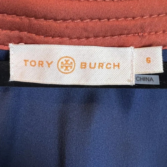 Tory Burch Navy Green Tie-Waist Midi Dress $798 - Picture 12 of 14